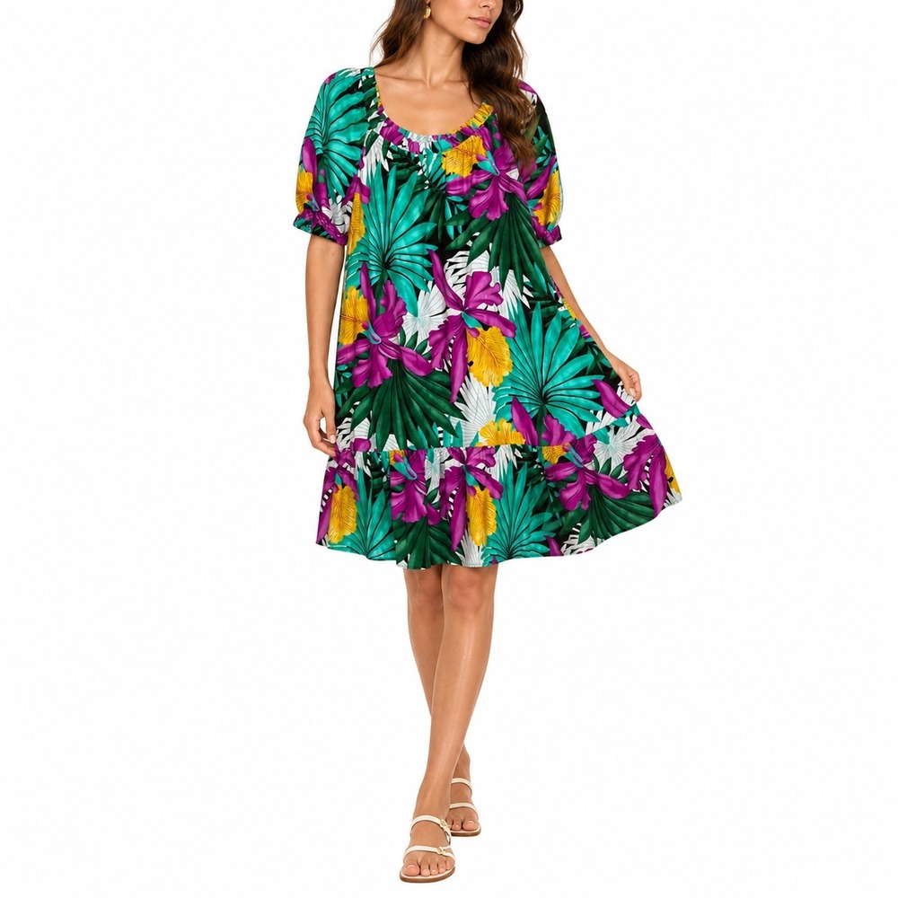 vtg HILO HATTIE Mumu Midi Dress. Size Medium